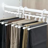 Multiple Hangers For Clothes Organizer Pants Hanger Save Wardrobe Space Folding Trouse Tie Towel Pants Rack Closet Organizer