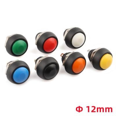 1/6 PCSWaterproof Mini Round Push Button SwitchSince The reset Non-Locking Buttons12mm3A 250V AC2PinCopper Feet