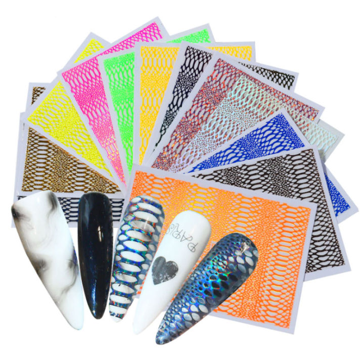 12pcsset-fashion-snake-pattern-hollow-nail-art-sticker-set-color-nail-art-self-adhesive-flowers-nail-decals-designer-decorate