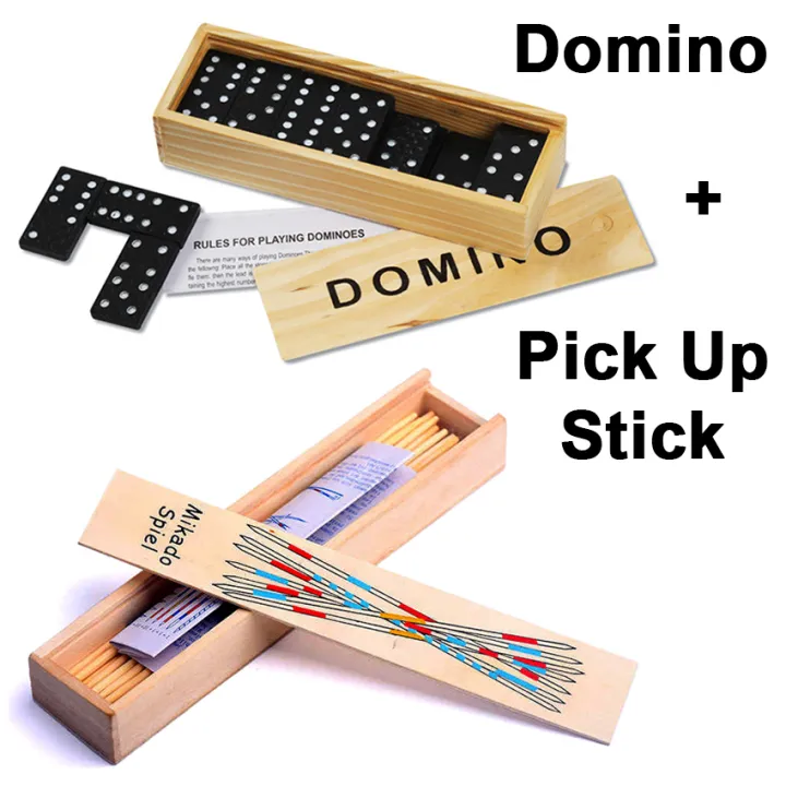 Wooden Toys Domino Mikado Spiel Pickup Sticks Set Adult Children