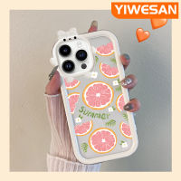 YIWESAN เคสสำหรับ Iphone 14 Pro Max 14 Plus,เคสการ์ตูนน่ารักสีชมพูฤดูร้อนมะนาวสีสันสดใสเคสโทรศัพท์โปร่งใสเคสกันกระแทกกันกระแทกเลนส์กล้องถ่ายรูปปิศาจน้อย