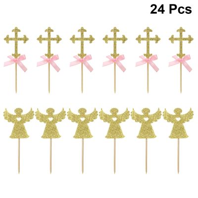 【CW】❄  24pcs And Glittering Picks Toppers Supplies Wedding Birthday