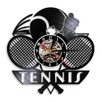 Hot sell Tennis Art Vinyl Record Wall Clock Watches Ball Wall Art Wimbledon Tennis Vinyl Clocks Wall Party Favors Sport Room Decor