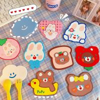 【CW】 Cartoon Cup Non-slip Silicone Coaster Desktop Resistant Mug Bottle Table Placemat Insulation Coasters