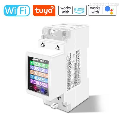 Tuya เครื่องวัดไฟฟ้า Wifi แบบเฟสเดียวอัจฉริยะ,จอแสดงดิจิตอล3โหมดอัตราค่าไฟฟ้าโหมดพิกัด35มม. การควบคุมจากระยะไกลใช้ที่ตั้งรางสมาร์ทโฟนมีระบบตั้งเวลาแชร์สัญญาณเตือนเครือข่าย Wi-Fi ฟังก์ชั่นอัปเกรดระยะไกล