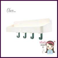 ชั้นติดผนังพร้อมตะขอ 4 ตะขอ KECH CHICWALL SHELF WITH 4 HOOKS KECH CHIC **สินค้าแนะนำ**