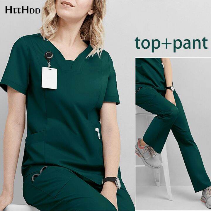 Operating Room Uniform ShortSleeve Top Trousers Suit Clothes Pet Shop