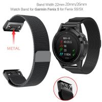 Quick Release โลหะเหล็กสแตนเลสสตีลสายคล้องเหมาะสำหรับ Garmin Fenix 6S 6X 6 Pro 3 HR 5 / 5X / 5S Plus / Forerunner 935มิลานสายรัดข้อมือ