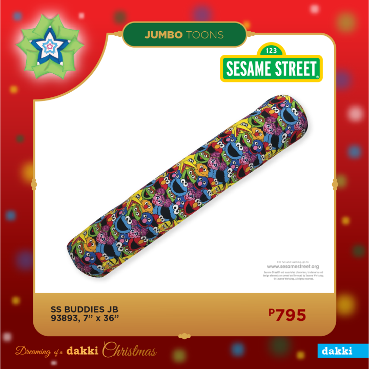 Dakki 7"x36" Sesame Street Jumbo Bolster Lazada PH