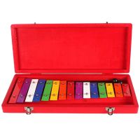 Aluminum Sheet 15 Note Xylophone in Wooden Case - Easy Play Songs Included the Best Gift for Children