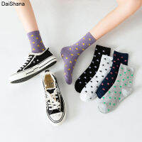 1คู่ all Star Trend Medium Tube Socks ถุงเท้าผ้าฝ้ายสตรีญี่ปุ่น