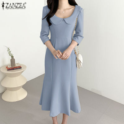 (จัดส่งฟรี)Fancystyle ZANZEA ชุดเดรสแขนกุดสไตล์เกาหลี,ชุดเดรสฤดูร้อนชุดสตรีทรงหางปลางานพรอม #11