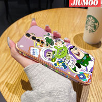 เคส JIUMOO สำหรับ OPPO Reno 2 Reno2 F เคสกับการ์ตูนมอนสเตอร์กันกระแทกขอบด้านข้างเคสโทรศัพท์สี่เหลี่ยมต้นฉบับนุ่มหรูหราชุบลวดลายเคสปกป้องกล้องเต็มรูปแบบ