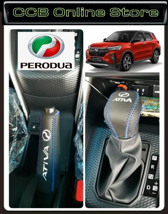 Perodua ATIVA Leather Gear Knob & Handbrake 2 in 1 Cover Car ...