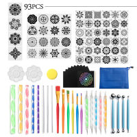 93pcs Mandala Dotting Tools Set Dotting Pens Brush Acrylic Rods for Painting Rocks Pattern Mold Embossing Dot Kit Painting Tools