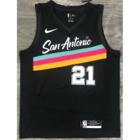 【Hot Pressed】DUNCAN Jersey NBA Jersey San Antonio Spurs 21# 2021 Black City Edition Basketball Jersey