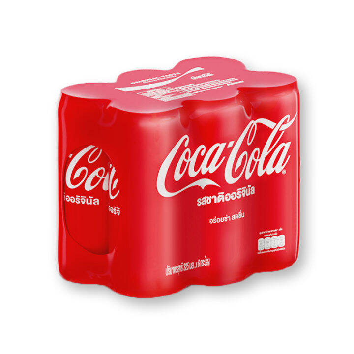 สินค้ามาใหม่-โค้ก-น้ำอัดลม-ออริจินัล-325-มล-แพ็ค-6-กระป๋อง-coke-soft-drink-original-325-ml-x-6-cans-ล็อตใหม่มาล่าสุด-สินค้าสด-มีเก็บเงินปลายทาง