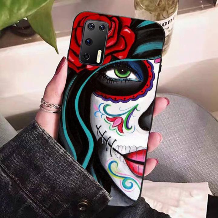 mexican-catrina-skull-girl-phone-case-for-samsung-a51-a30s-a52-a71-a12-for-huawei-honor-10i-for-oppo-vivo-y11-cover-phone-cases