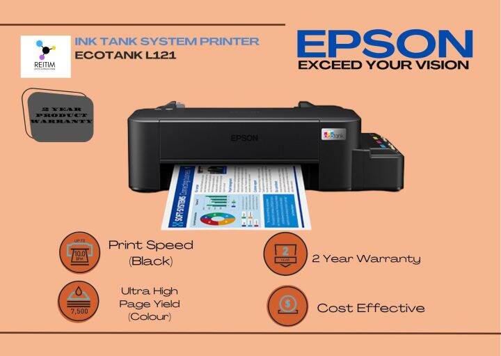 Brand Epson EcoTank L121 A4 Ink Tank Printer Upgrade of Epson L120 Lazada PH