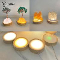 ไม้ฐานแสงรีโมทคอนโทรลแบบชาร์จไฟไม้ LED Light หมุนขาตั้งโคมไฟผู้ถือฐานโคมไฟ Art เครื่องประดับ-SYU STORE