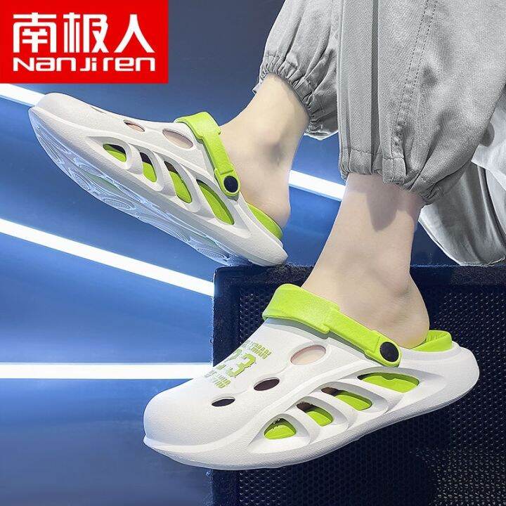 hot-sale-antarctic-childrens-hole-shoes-mens-2023-summer-soft-bottom-thickened-beach-baotou-sandals-and-slippers-stepping-on-feces-feeling