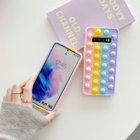 ✜๑❆ Stress Relive Silicone Phone Case for Samsung Galaxy S20 S10 S21 S9 Ultra Plus A31 A51 A71 A12 Push Pop Bubble Fidget Toys cover