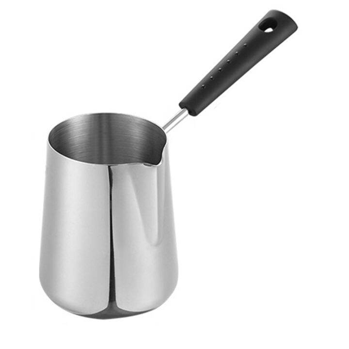 Milk Butter Warmer Pot, Turkish Coffee Pot, Stainless Steel Stovetop Melting Pot with Spout for