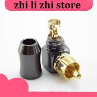 zhilizhi Store 90 Degree RCA Male Plug Connector  Audio Adapter Connectors Gold Plated Terminal for 6.2mm Speaker Cable L Type