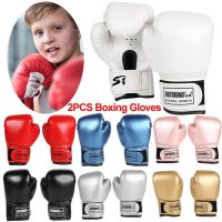 2023◆✿❀ 2pcs Boxing Training Fighting Gloves PU Leather Kids Breathable Muay Thai Sparring Punching Karate Kickboxing Professional Glove