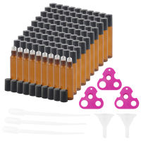 5ML10ML 50100Pc Amber Thin Glass Roll On Bottle Sample Test Essential Oil Vials With Roller Metal Ball Makeup Tools