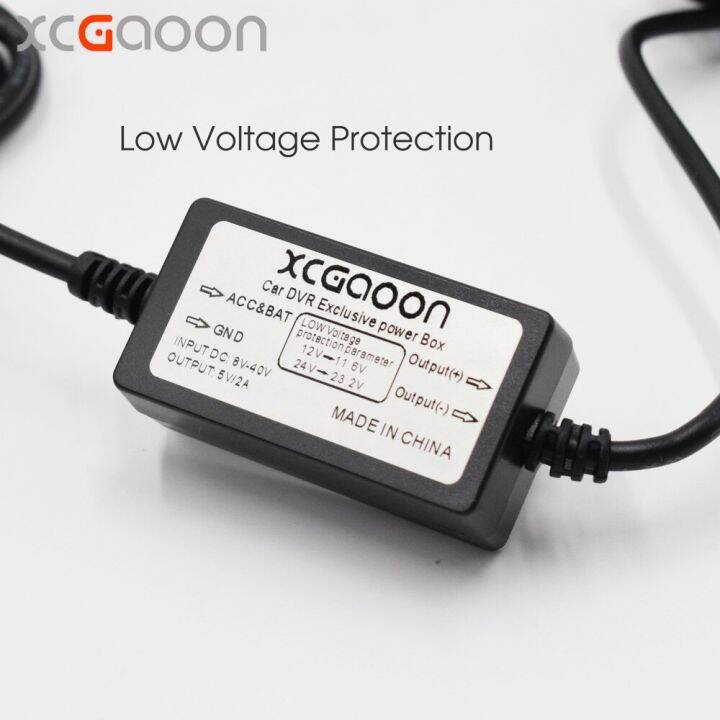 xcgaoon-โมดูลสายแปลงสัญญาณ-dc-ที่ชาร์จแบตในรถ3-5เมตร-12v-24v-ถึง5v-3a-พร้อมสายไมโคร-usb-ตรง-ป้องกันแรงดันต่ำ