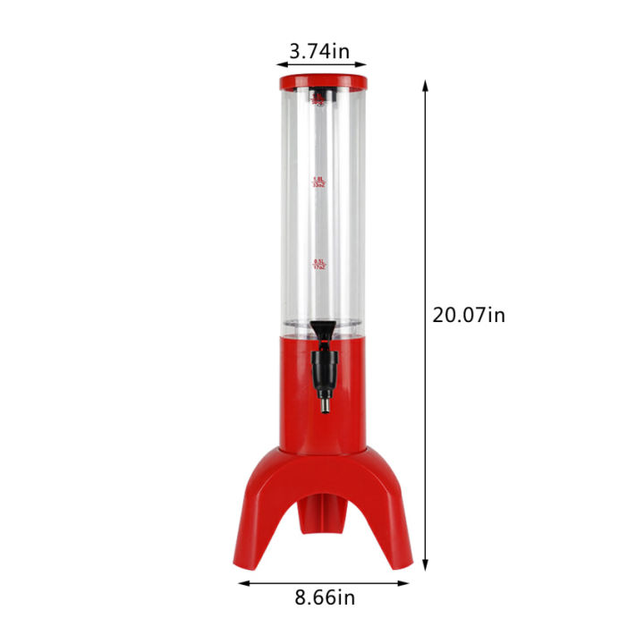 1-5lลิตรหัวจ่ายเบียร์ทาวเวอร์ท่อน้ำแข็งและไฟled-bt39