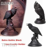 2023☜❡ Gothic Crow Candle Holder Statue Room Decoration Resin Sculpture Ornament