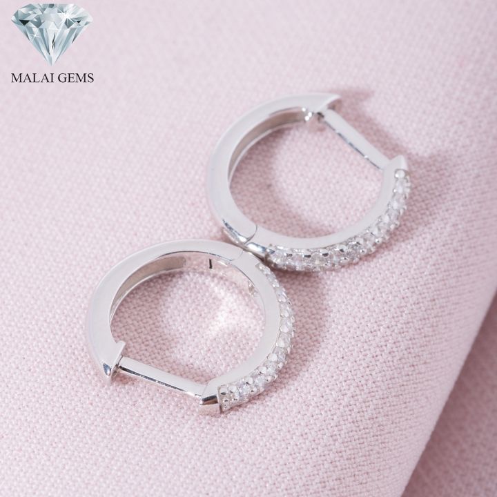 malai-gems-ต่างหูห่วง-14-mm-เงินแท้-ต่างหู-เพชร-สวิส-cz-เคลือบทองคำขาว-รุ่น-225-e17468-แถมกล่อง-ต่างหูcz-ต่างหูเงินแท้