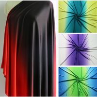 ผ้าสแปนเด็กซ์ Ombre ชุดเดรสละตินเต้นรำสีดำสีแดงถักยืด100Cm * 150Cm