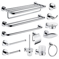 Bathroom Hardware Polish Robe Hook Towel Bar Rack Towel Ring Paper Holder Toothbrush Holder Toilet Brush Bathroom Accessories