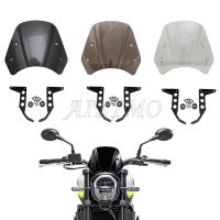 Motorcycle Windshield Windscreen Wind Deflector with Stents Fit for Benelli Leoncino 250 Motorbike Accessory