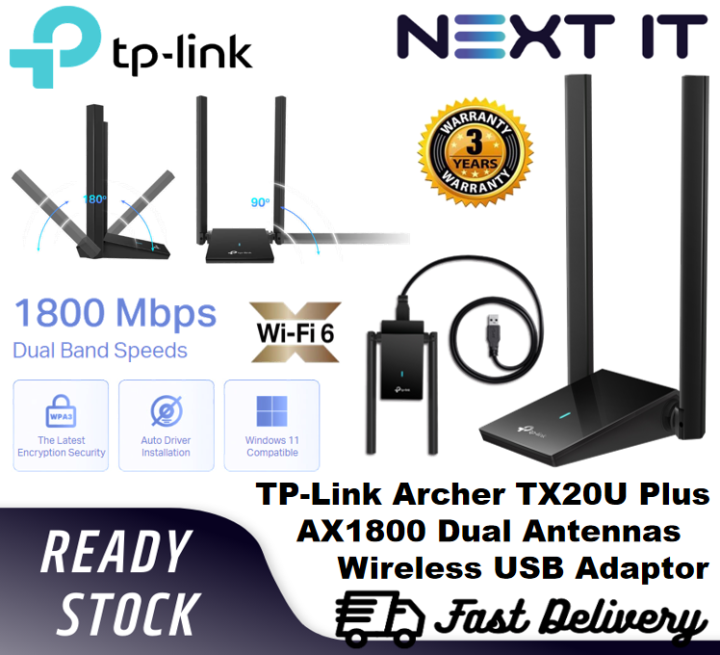 Archer TX20U Plus, AX1800 Dual Antennas High Gain Wireless USB Adapter