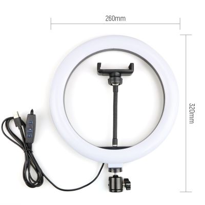 Dimmable LED Selfie Ring Light Camera Phone USB ring lamp Photography Fill Light with Phone Holder Stand For Makeup Live Stream Phone Camera Flash Lig