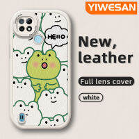 YIWESAN เคสสำหรับ Realme C21 C21Y C25Y ลายการ์ตูนดีไซน์ใหม่กบน้อยน่ารักแบบเรียบง่ายเคสโทรศัพท์หนังนิ่มเคสป้องกันกล้องฝาปิดเลนส์เต็มรูปแบบ