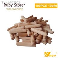 ☃℗▨ 10mm X 60mm 100PCS/LOT Dowelling Jig Kits Ramin Fluted Wooden Wood Dowel Dowels Grooved Pin