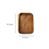 1Pc Acacia Wood Plate Rectangle Wooden Plate Fruit Snack Dessert Dinner Plate Japanese Sushi Plate Serving Dish Wood Tableware