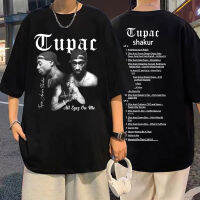 [hot tupa tshirt]? 2023 Rapper Tupac 2Pac Mens Vintage Short Sleeve Hip-hop Mens Loose Cotton Street Wear Mens Large Cal T-shirt Unisex Top