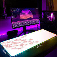 ขนาดใหญ่ LED โต๊ะเสื่อ XXL RGB คอมพิวเตอร์ M Ousepad เชอร์รี่ซากุระ90x40เซนติเมตรแสงไฟแป้นพิมพ์เสื่อตาราง Pad Gamer ส่องสว่าง Mousepads