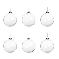 6Pcs 8cm DIY Christmas Tree Hanging Ball Transparent Acrylic Ball Clear Plastic Fillable Ball Ornament