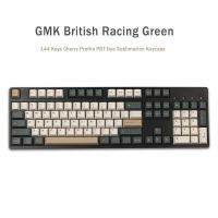 【Hulux electron】 144คีย์ GMK British Racing Green Keycaps Cherry Profile PBT Dye Sublimation Mechanical Keyboard Keycap สำหรับ MX Switch