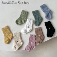 ✆♈☞  1 Pair Baby Sock Korean Simplicity Solid Color Letter R Short Sock for Toddler Boy Girl Spring Summer Cotton Sock for Kids