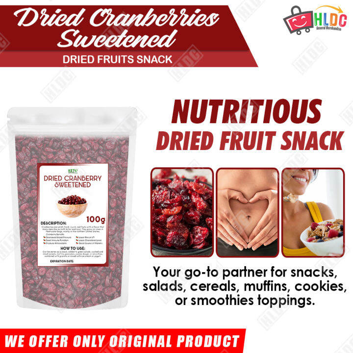 Dried Cranberries Sweetened 100g Dried Fruits, Healthy Snack Lazada PH