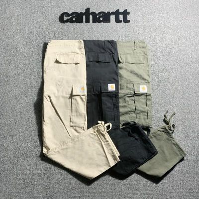 Carhartt กางเกงคาร์ฮาร์ทผู้ชาย,กางเกงหลายกระเป๋าสไตล์ทหารกางเกงกางเกงทรงปล่อยหลวมกางเกงสองรุ่นพอดี
