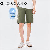 Giordano ผู้ชาย กางเกงขาสั้นบางเอวกลางทรงทำงานผ้าฝ้ายแบบหลวม Free Shipping 01102302